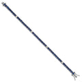 Sterling Silver RH-plated Polished Blue and White CZ 7in Tennis Bracelet