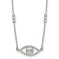 Sterling Silver Polished Evil Eye w/1in Ext Necklace