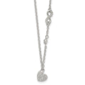 Sterling Silver CZ Infinity and Heart w/ 2in Ext Necklace