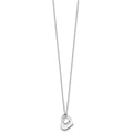 Sterling Silver RH-plat Heart With Heart Cutout 16in With 2in Ext Necklace