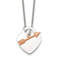 Sterling Silver Rose-tone Heart and Arrow Toggle Necklace