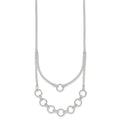Sterling Silver Polished and Textured Circles w/2in Ext Necklace