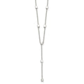Sterling Silver Polished Cube Bead Y Drop Necklace