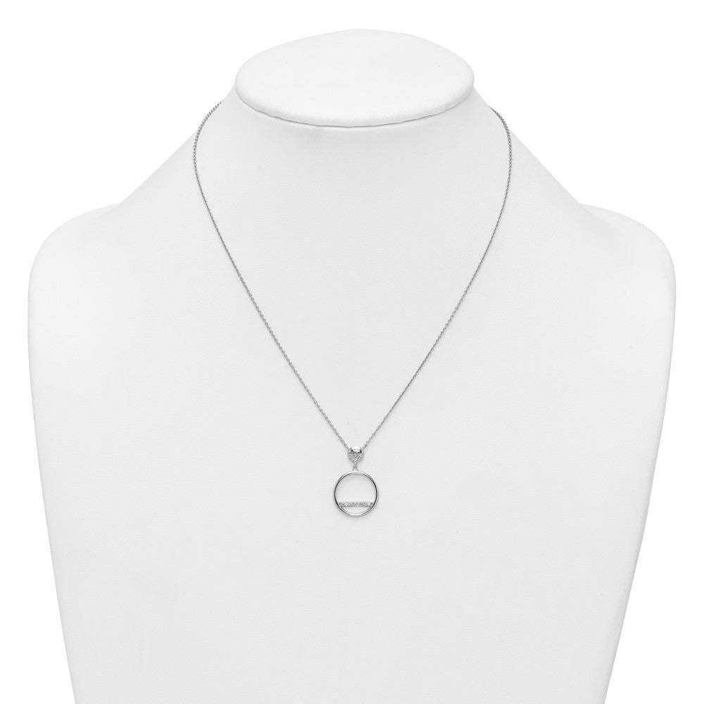 Sterling Silver Rhodium-plated Polished CZ Circles 17.75in Necklace