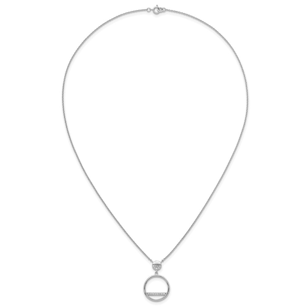 Sterling Silver Rhodium-plated Polished CZ Circles 17.75in Necklace