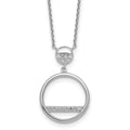 Sterling Silver Rhodium-plated Polished CZ Circles 17.75in Necklace
