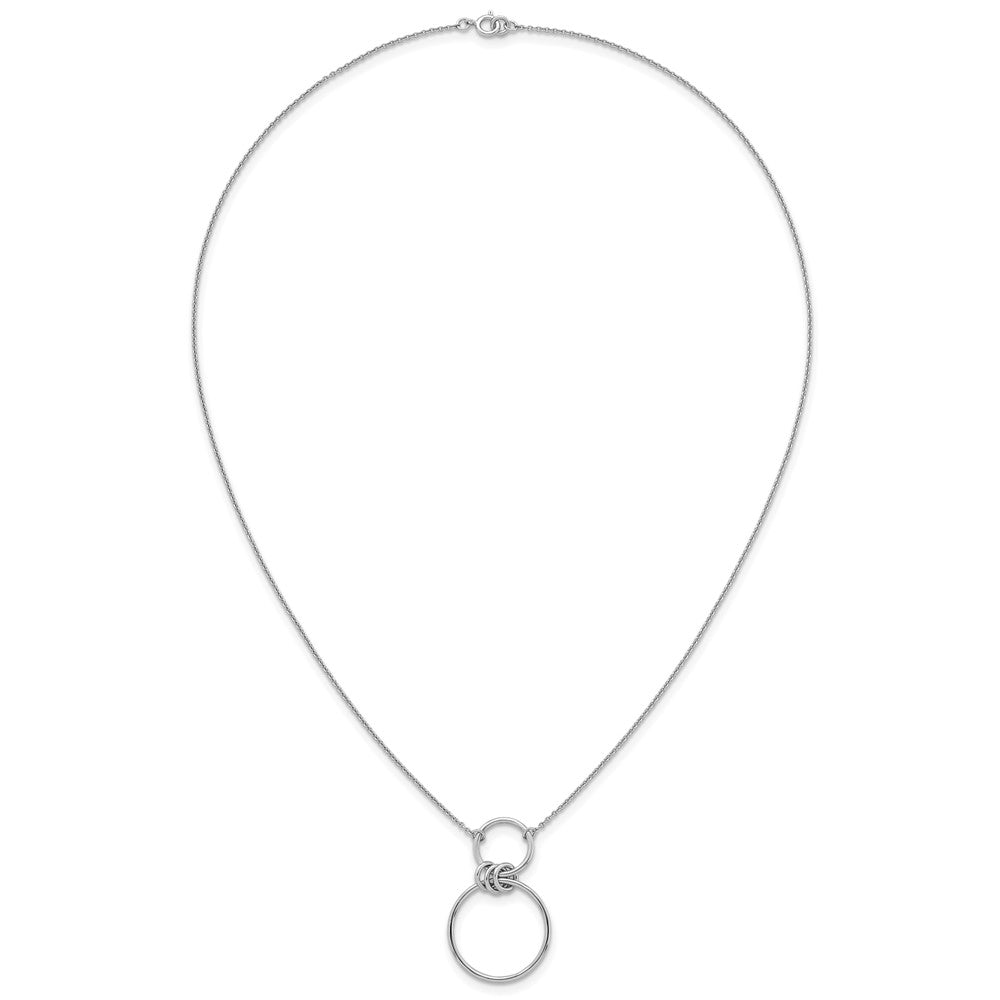 Sterling Silver Rhodium-plated Polished Circles 17.75in Necklace