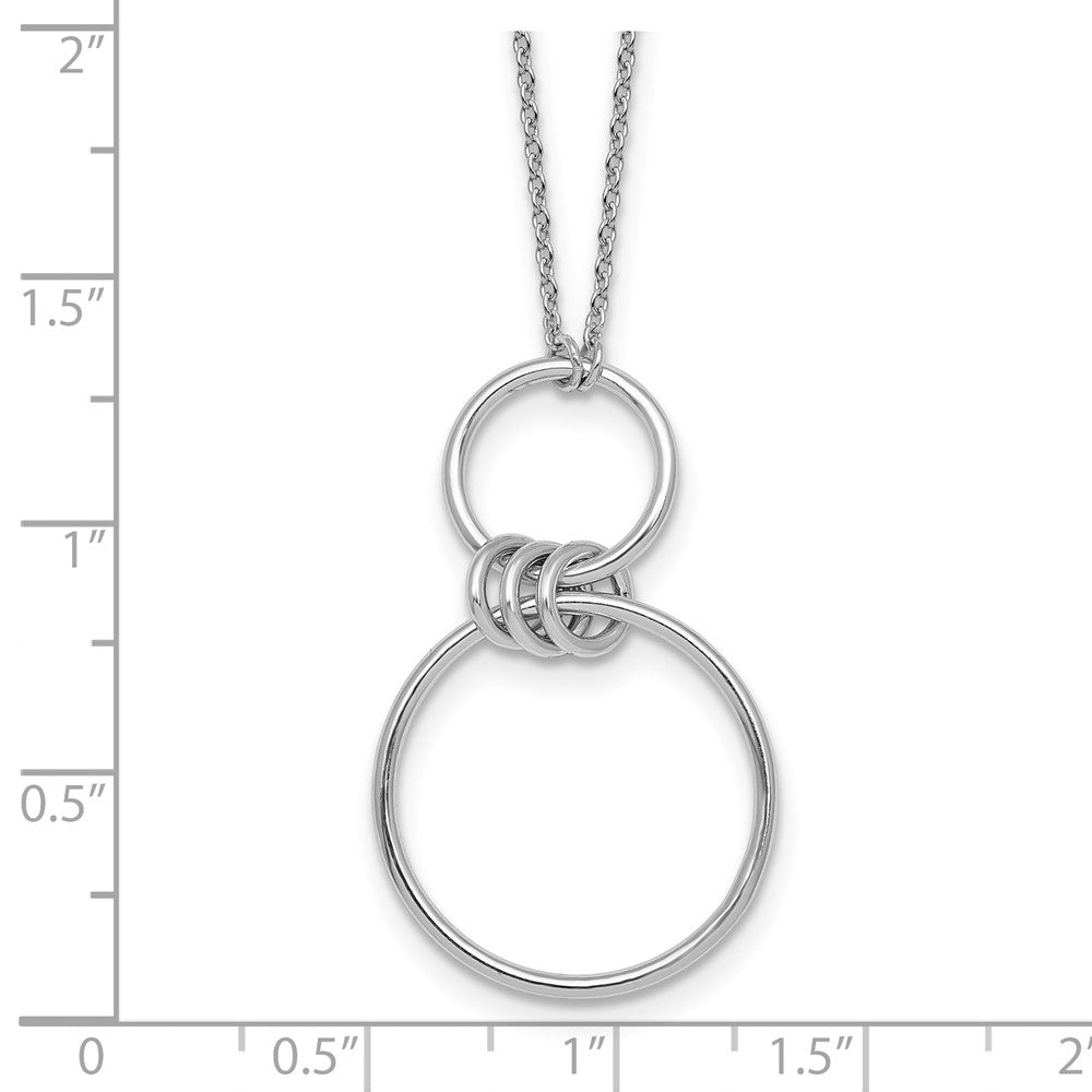 Sterling Silver Rhodium-plated Polished Circles 17.75in Necklace