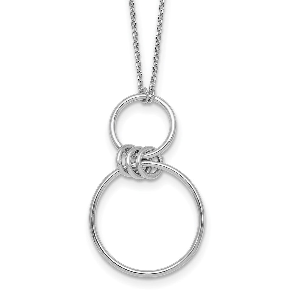 Sterling Silver Rhodium-plated Polished Circles 17.75in Necklace
