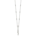 Sterling Silver Polished and Beaded Italian Horn 18 Inch Necklace