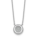 Sterling Silver Rhodium-plated CZ Round with 2in ext. Necklace