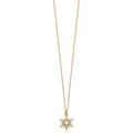 Sterling Silver Gold-plated Created Opal and CZ Star 16in w/2in Ext Necklac