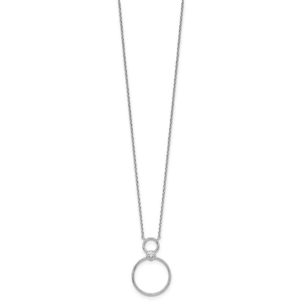 Sterling Silver Rhodium-plated Polished CZ Circles 17.75in Necklace
