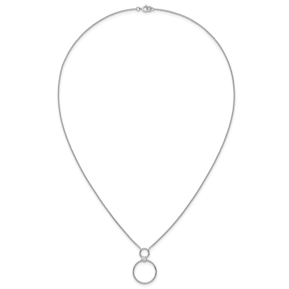 Sterling Silver Rhodium-plated Polished CZ Circles 17.75in Necklace