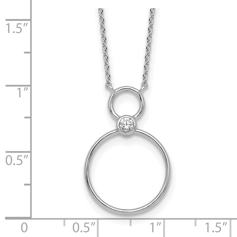 Sterling Silver Rhodium-plated Polished CZ Circles 17.75in Necklace