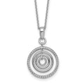 Sterling Silver Rh-plt Polish Multi Circle Dangle 16in w/ 1in Ext Necklace