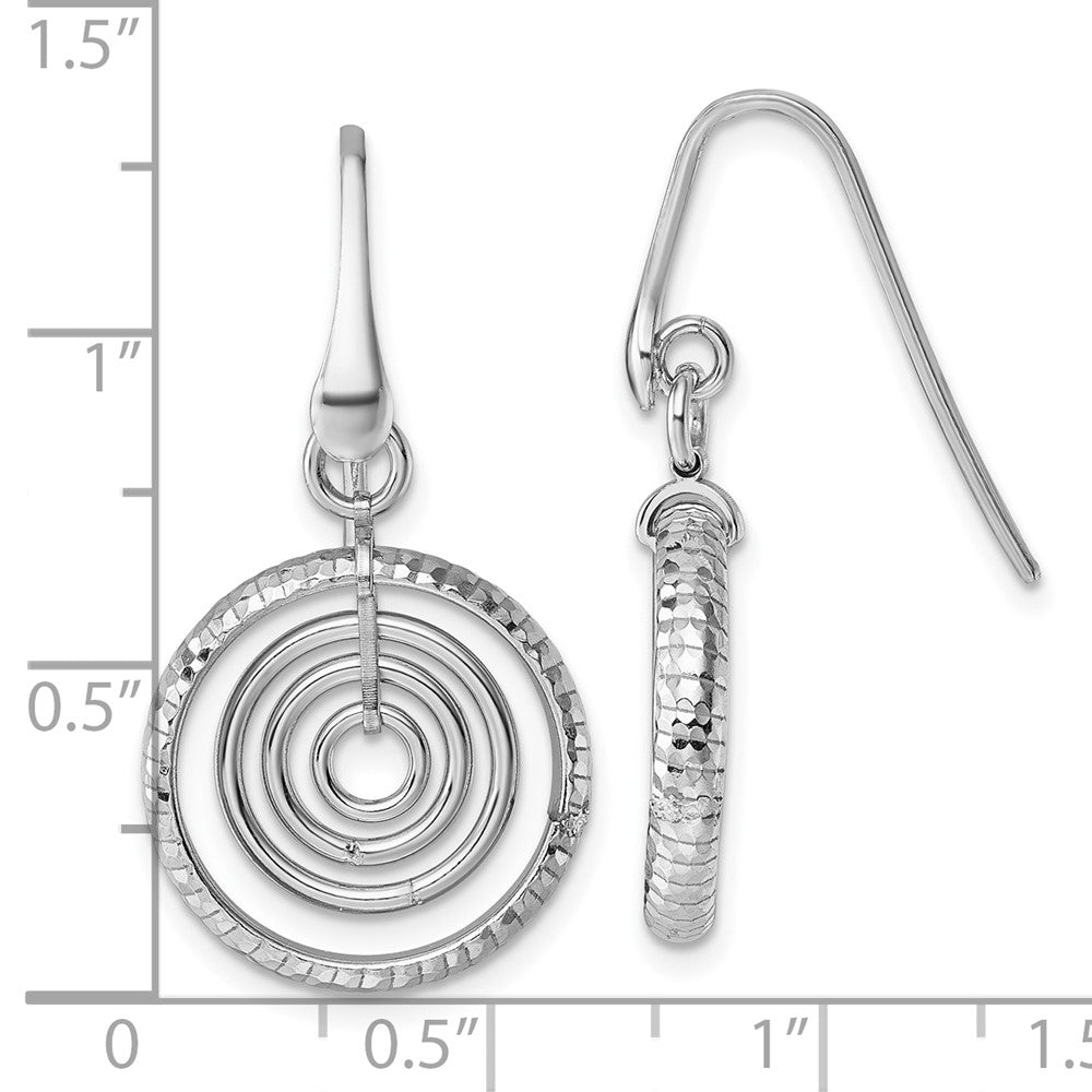 Sterling Silver Rh-plated Polish Multi Circle Dangle Earrings