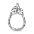 Sterling Silver Rhodium-plated CZ Textured Chain Slide Pendant