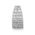 Sterling Silver RH-plt Polished CZ Curved / Tapered Chain Slide Pendant