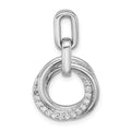 Sterling Silver Rhodium-plated CZ Circle Twist Pendant
