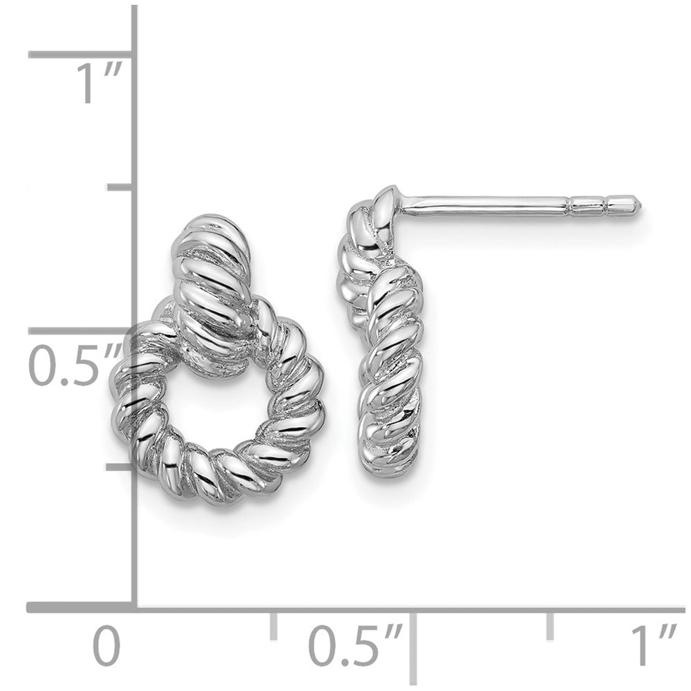 Sterling Silver Rhodium-plated Polished Circle Post Earrings