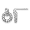 Sterling Silver Rhodium-plated Polished Circle Post Earrings