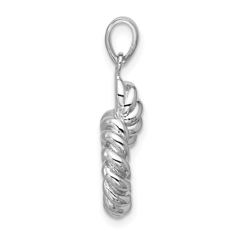 Sterling Silver Rhodium-plated Polished Circle Pendant