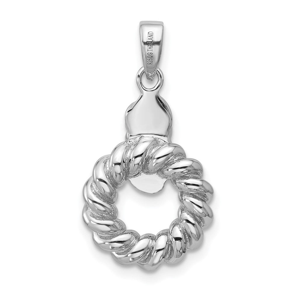 Sterling Silver Rhodium-plated Polished Circle Pendant