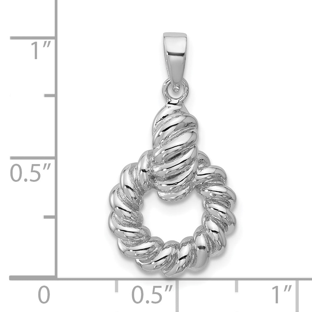 Sterling Silver Rhodium-plated Polished Circle Pendant