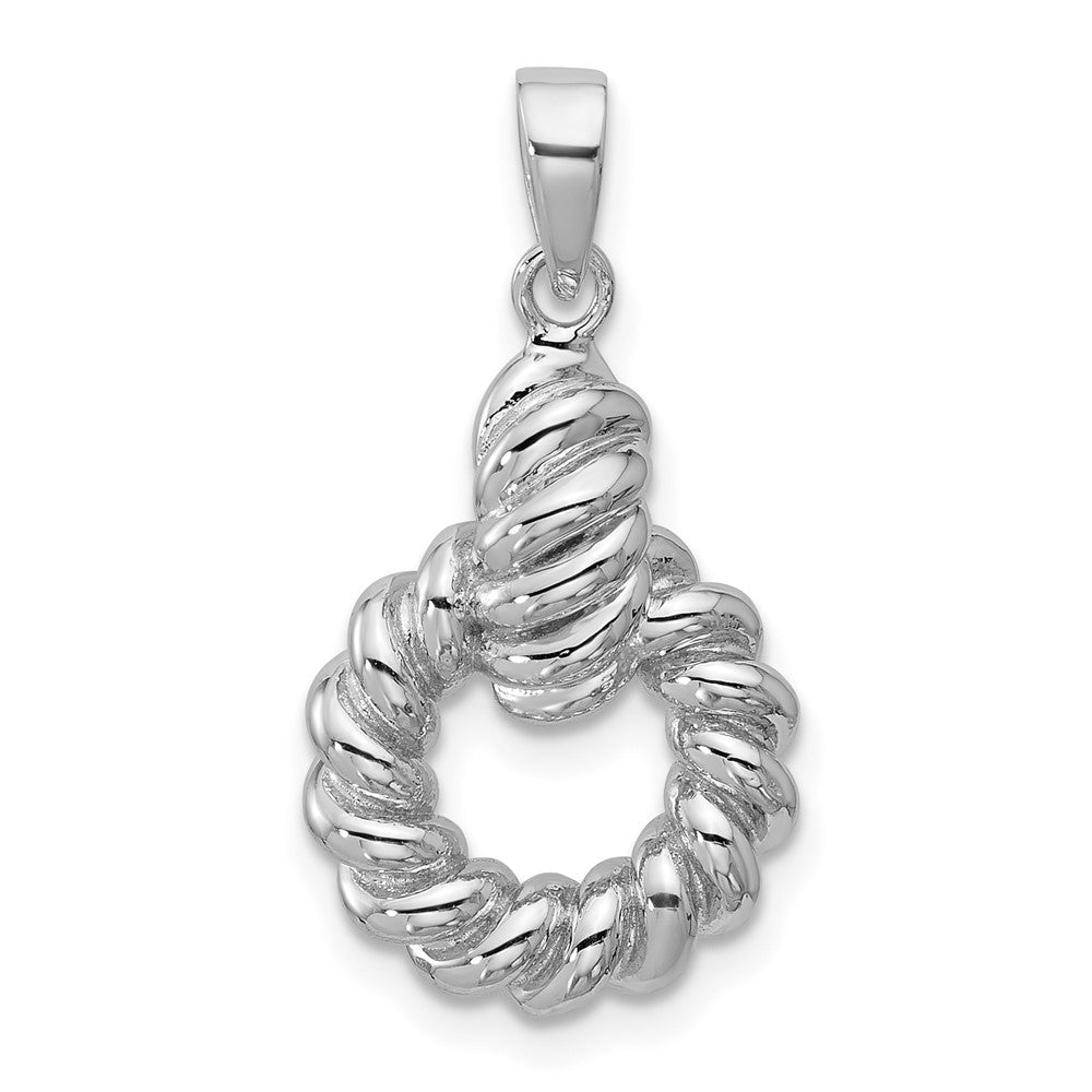 Sterling Silver Rhodium-plated Polished Circle Pendant