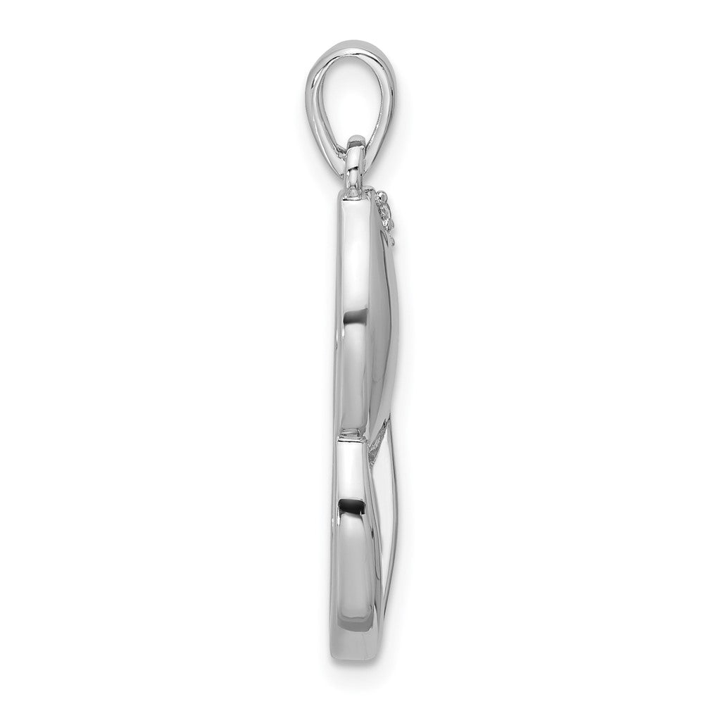 Sterling Silver Rhodium-plated CZ Pendant
