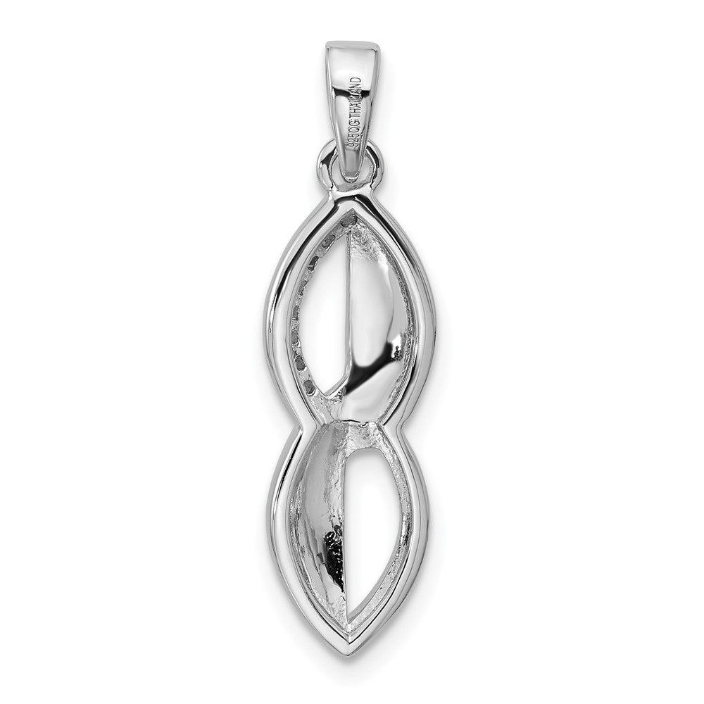 Sterling Silver Rhodium-plated CZ Pendant