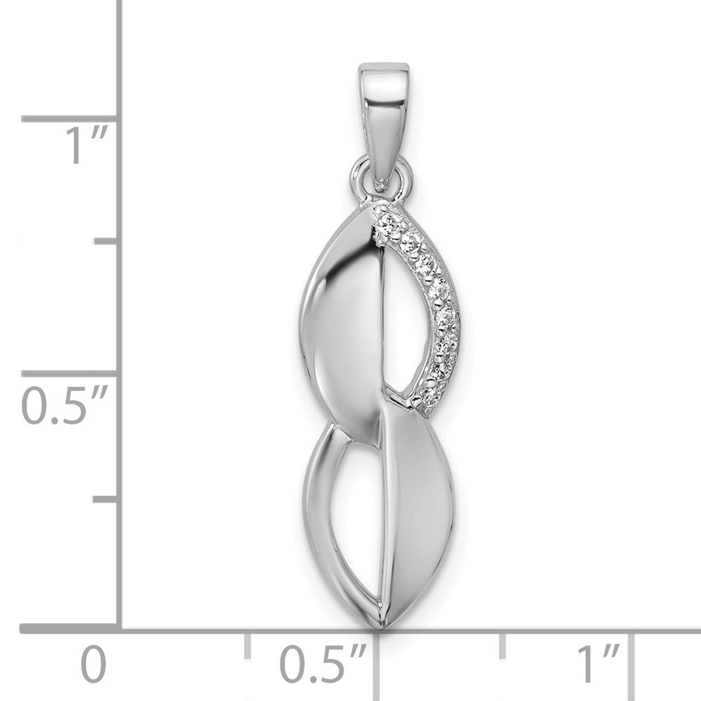 Sterling Silver Rhodium-plated CZ Pendant