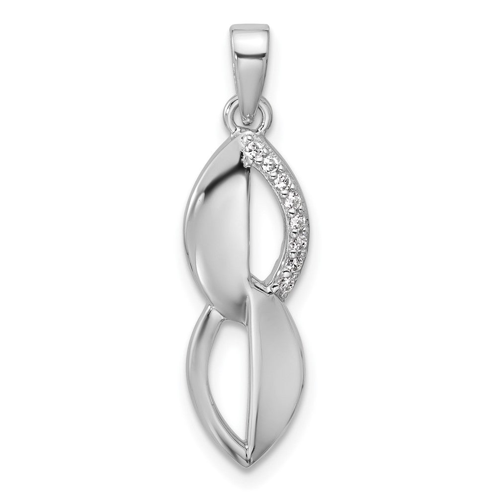 Sterling Silver Rhodium-plated CZ Pendant