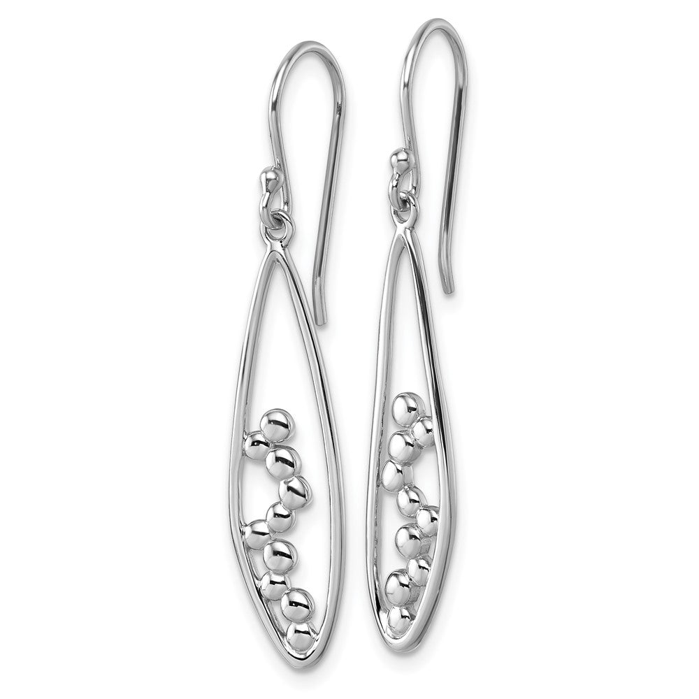 Sterling Silver Rhodium-plated Polished Dangle Earrings