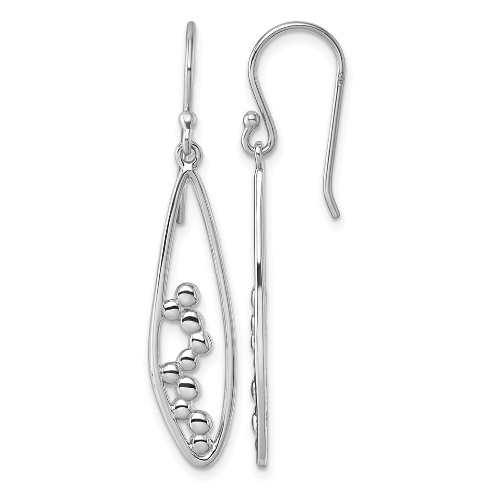 Sterling Silver Rhodium-plated Polished Dangle Earrings