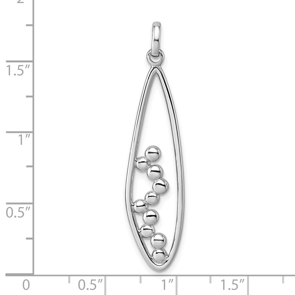 Sterling Silver Rhodium-plated Polished Oval Pendant
