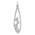 Sterling Silver Rhodium-plated Polished Oval Pendant