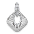 Sterling Silver Rhodium-plated CZ Textured Pendant