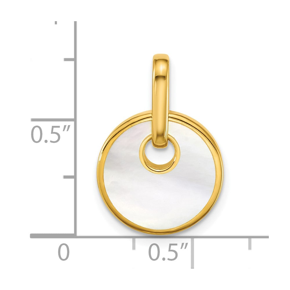 Sterling Silver Gold-plated Mother of Pearl Drop Pendant