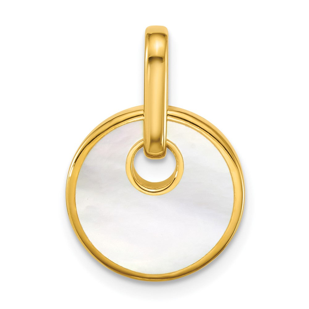 Sterling Silver Gold-plated Mother of Pearl Drop Pendant