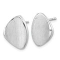 Sterling Silver Rhodium-plated Scratch-Finish Fancy Post Earrings