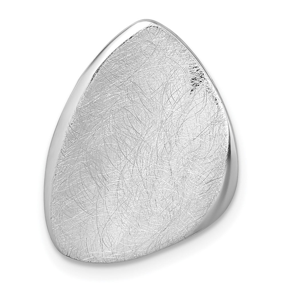 Sterling Silver Rhodium-plated Scratch-finish Fancy Chain Slide Pendant