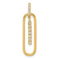 Sterling Silver Gold-tone White CZ Dangle Pendant