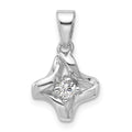 Sterling Silver Rhodium-plated Polished CZ Pendant