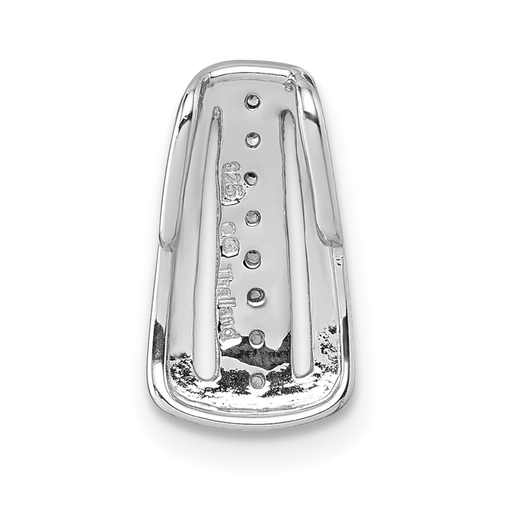 Sterling Silver Rhodium-plated Polished CZ Chain Slide