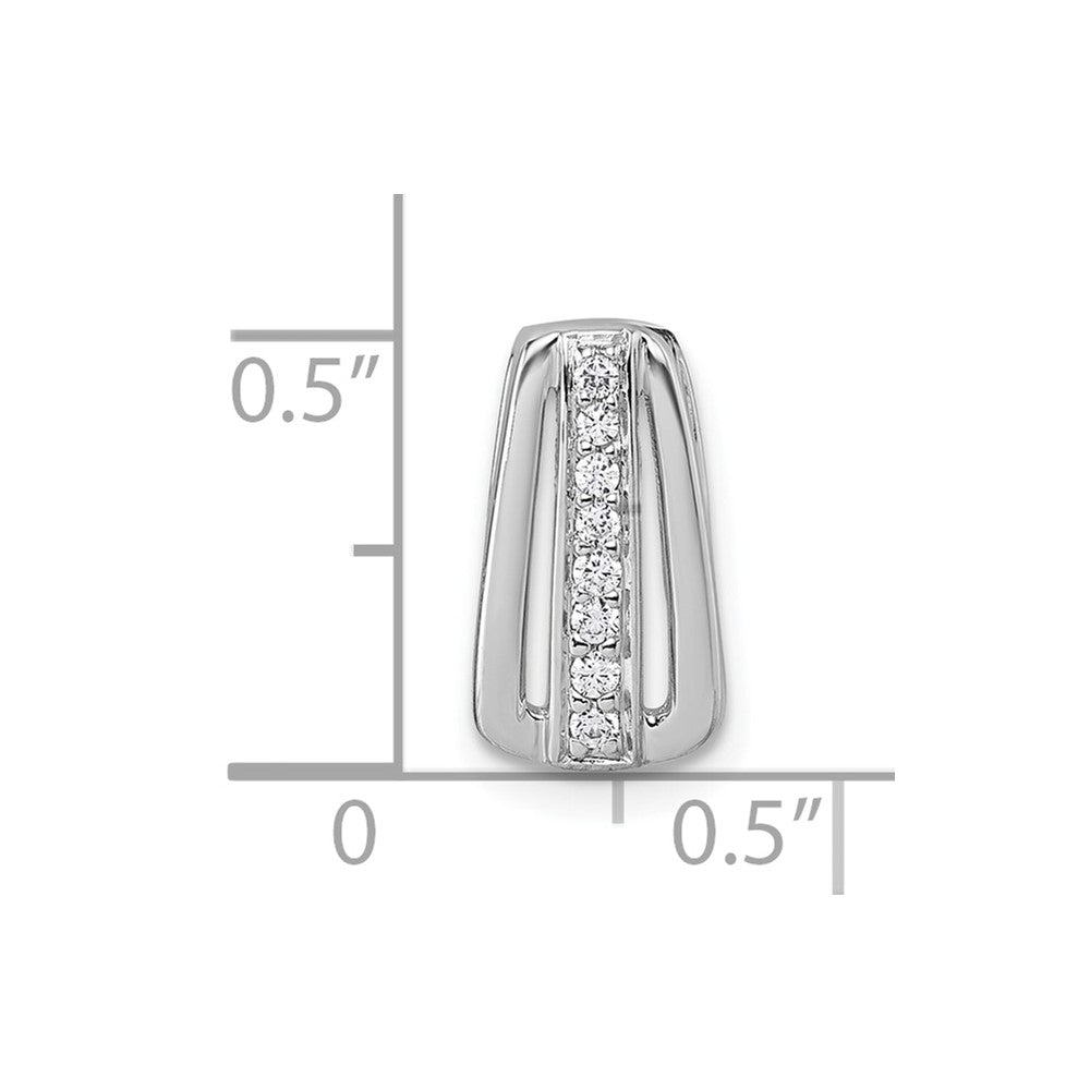 Sterling Silver Rhodium-plated Polished CZ Chain Slide