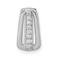 Sterling Silver Rhodium-plated Polished CZ Chain Slide