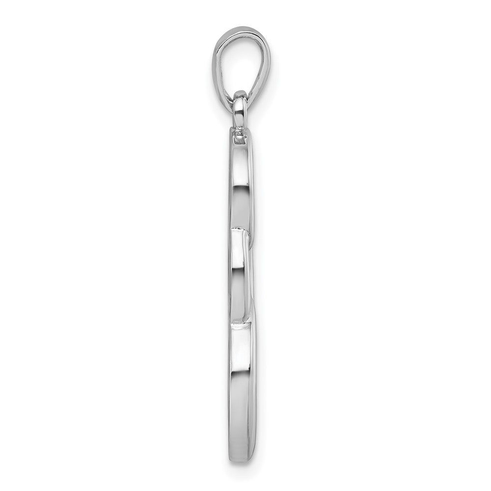 Sterling Silver Rhodium-plated Polished 3 Circle Pendant