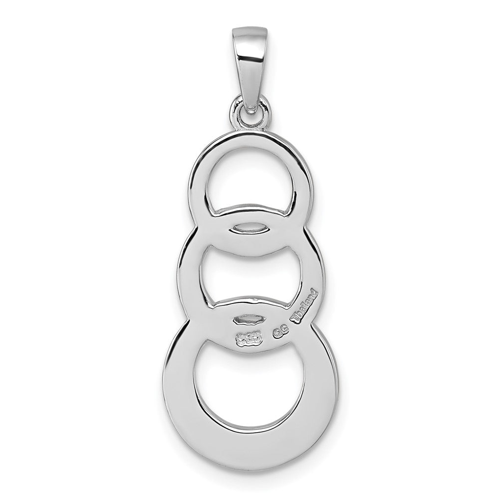 Sterling Silver Rhodium-plated Polished 3 Circle Pendant